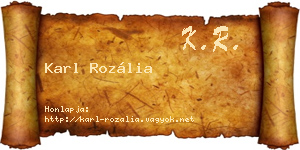 Karl Rozália névjegykártya